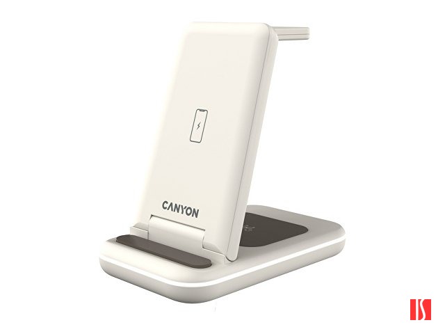 Беспроводное зарядное устройство 3-в-1 CANYON WS-304 (CNS-WCS304B), 15W, бежевый