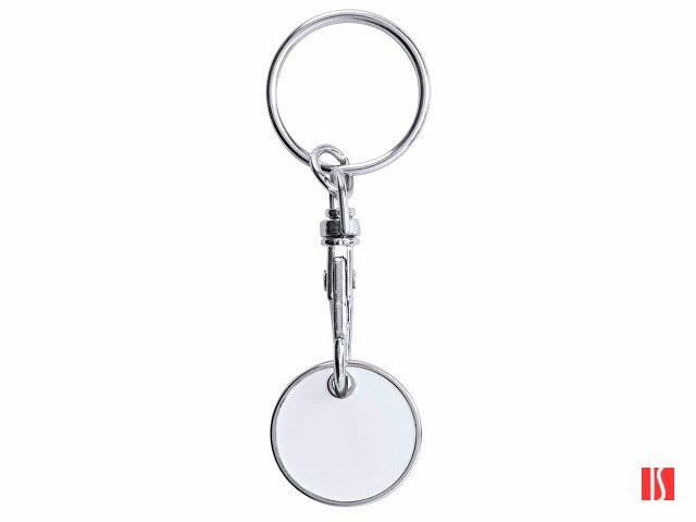 Брелок с монетой для тележки супермаркета, белый