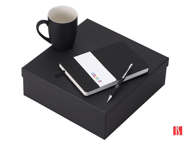 Подарочный набор с блокнотом С2, металлической ручкой и кружкой, черный