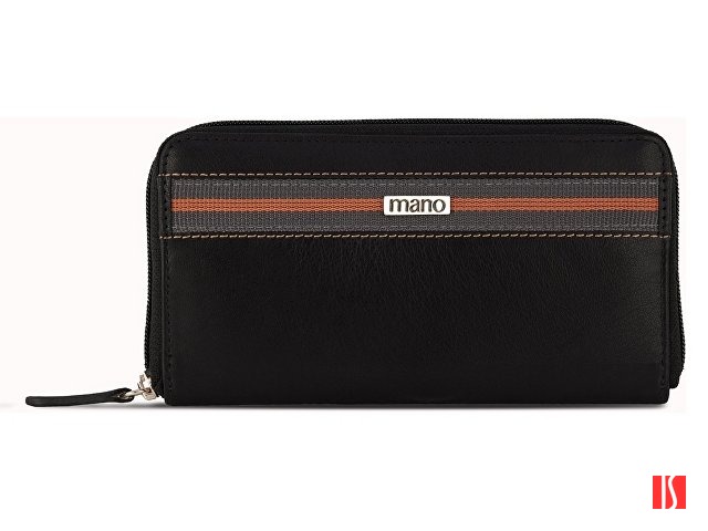 Кошелек Mano "Don Leonardo", с RFID защитой, натуральная кожа в черном цвете, 19 х 2 х 10,5 см