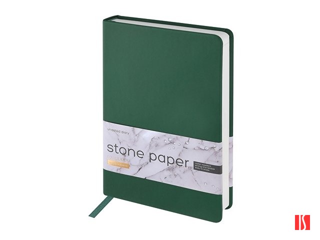 Ежедневник с каменной бумагой недатированный А5 "Carrara", зеленый