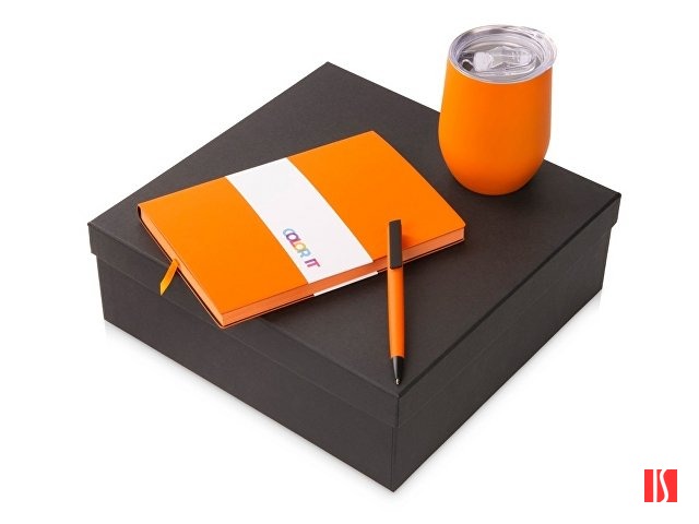 Купить Подарочный набор c блокнотом C1, ручкой и термокружкой, оранжевый Подарочный набор c блокнотом C1, ручкой и термокружкой, оранжевый