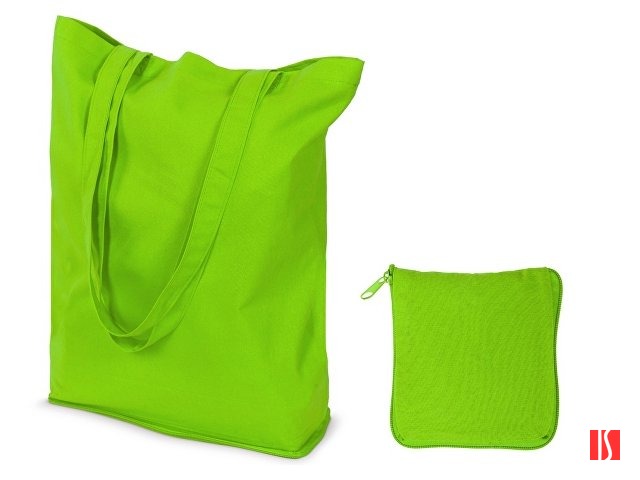 Складывающаяся сумка Skit из хлопка на молнии, зеленое яблоко