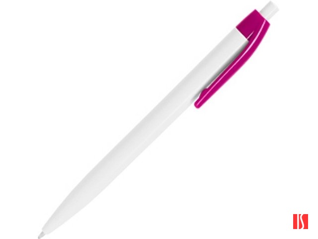 Ручка пластиковая шариковая HINDRES, белый/фуксия