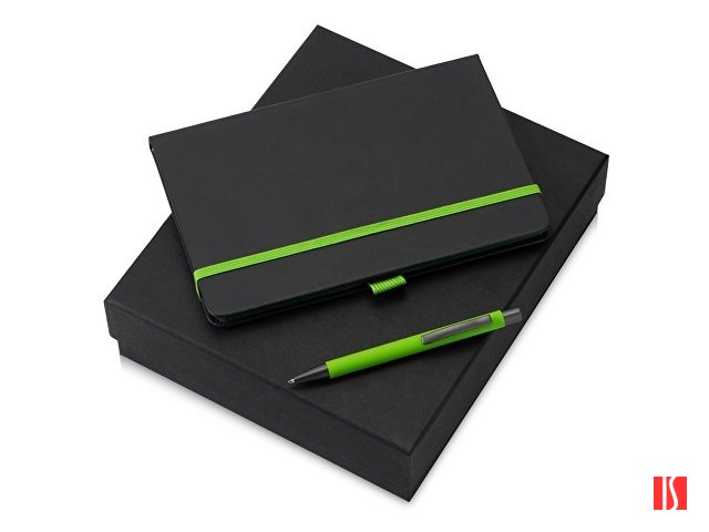 Подарочный набор «Jacque» 2.0. с ручкой и блокнотом, зеленое яблоко