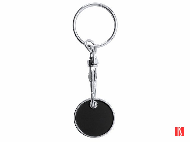 Брелок с монетой для тележки супермаркета, черный