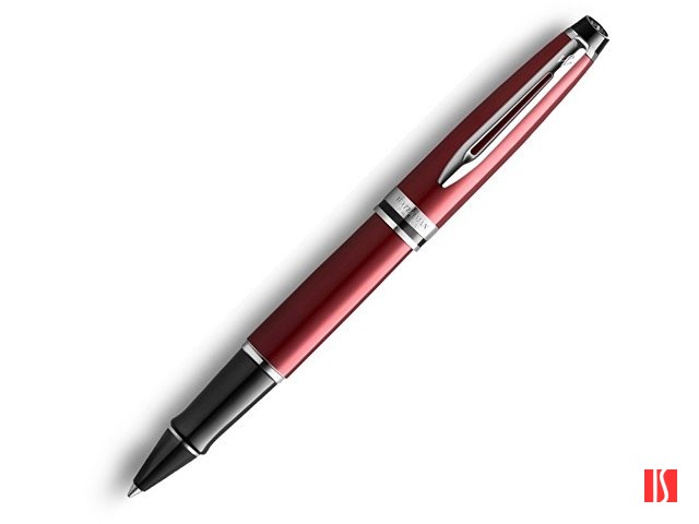 Ручка-роллер Waterman Expert Dark Red Lacquer CT Black, стержень: Fblk