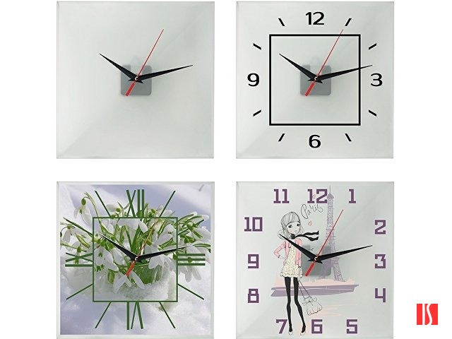 Часы настенные квадратные из стекла 28х28 см «Nile» (Р)