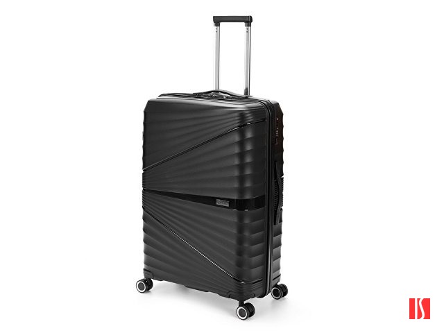 Чемодан TORBER Nevo, чёрный, полипропилен, 49 х 28 х 76 см, 95 л