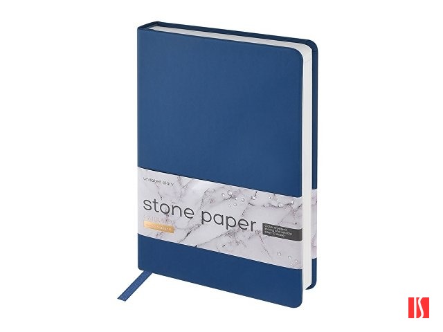 Ежедневник с каменной бумагой недатированный А5 "Carrara", темно-синий