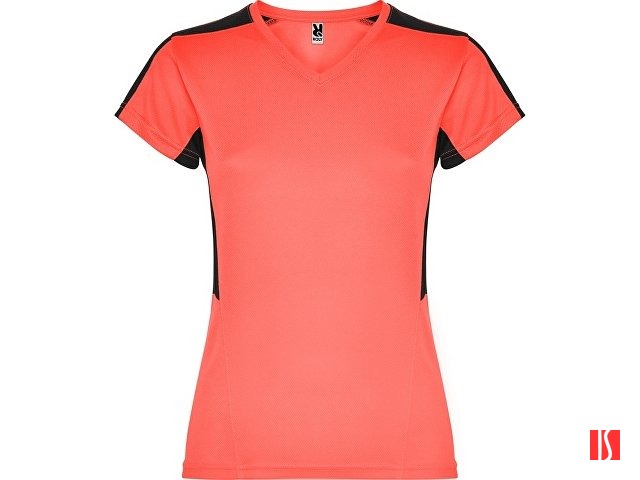 Футболка "Suzuka" женская, неоновый коралловый/черный