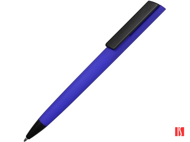 Ручка пластиковая soft-touch шариковая «Taper», синий/черный