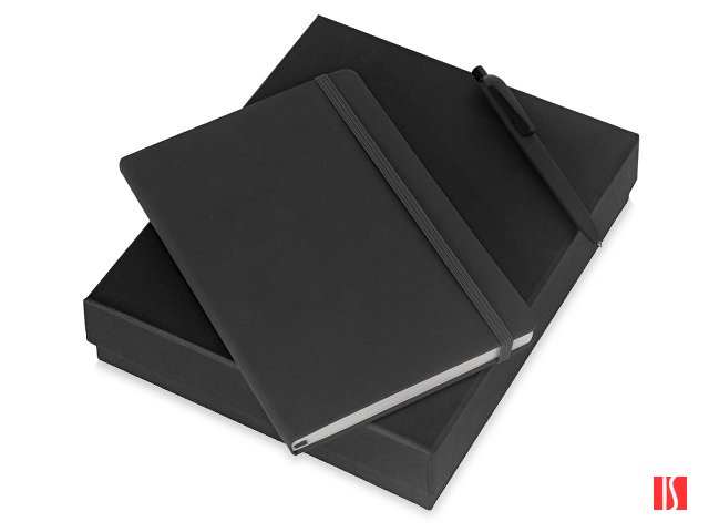 Подарочный набор Vision Pro soft-touch с ручкой и блокнотом А5, черный