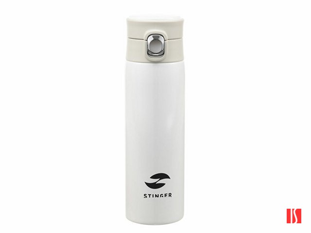 Термокружка Stinger, 0,42 л, сталь/пластик/силикон, белый, 6,5 x 7,5 x 21,9 см