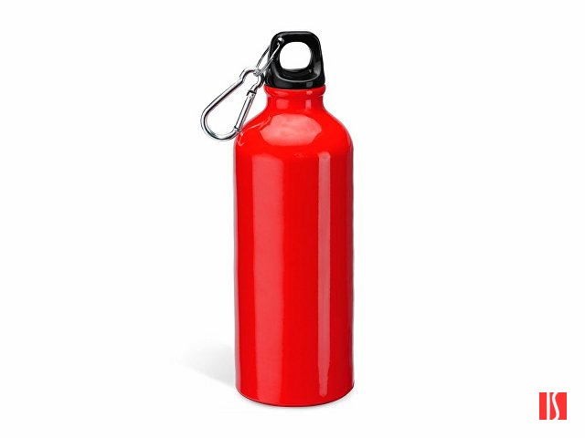 Бутылка алюминиевая с карабином, 800 мл, красный