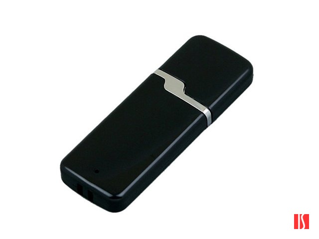 Флешка промо прямоугольной формы c оригинальным колпачком, 32 Гб, черный