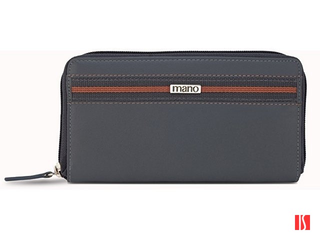 Кошелек Mano "Don Leonardo", с RFID защитой, натуральная кожа в сером цвете, 19 х 2 х 10,5 см