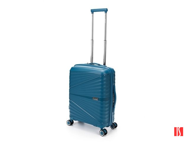 Чемодан TORBER Nevo, синий, полипропилен, 40 х 25 х 55 см, 32 л