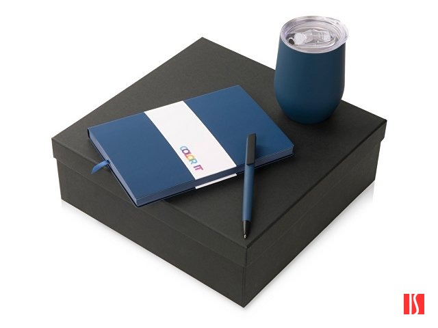 Купить Подарочный набор c блокнотом C1, ручкой и термокружкой, темно-синий Подарочный набор c блокнотом C1, ручкой и термокружкой, темно-синий