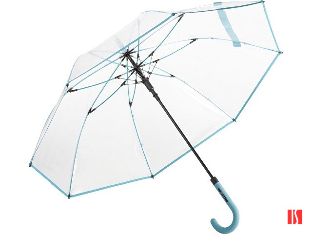 Зонт-трость 7112 Pure с прозрачным куполом, полуавтомат, прозрачный/бирюзовый