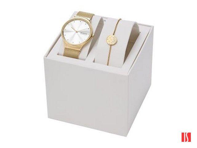 Подарочный набор: часы наручные женские, браслет. Skagen