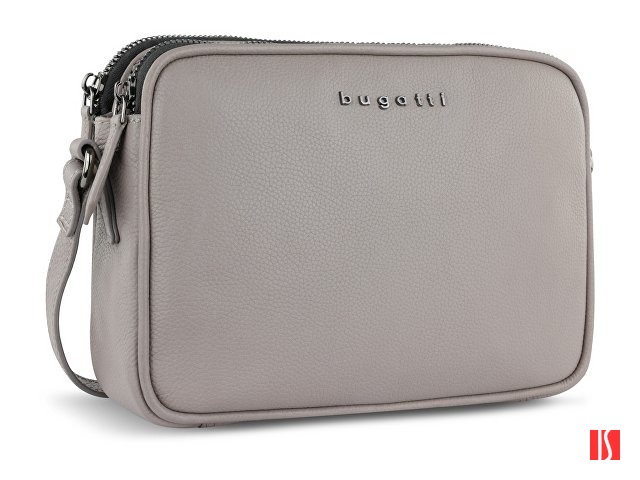 Сумка кросс-боди женская BUGATTI Bella, бежевая, воловья кожа/полиэстер, 22х6х15,5 см