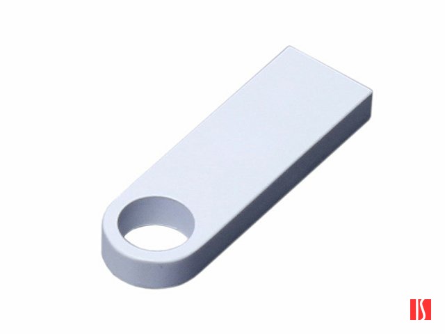 USB 2.0-флешка на 16 Гб с мини чипом и круглым отверстием, белый