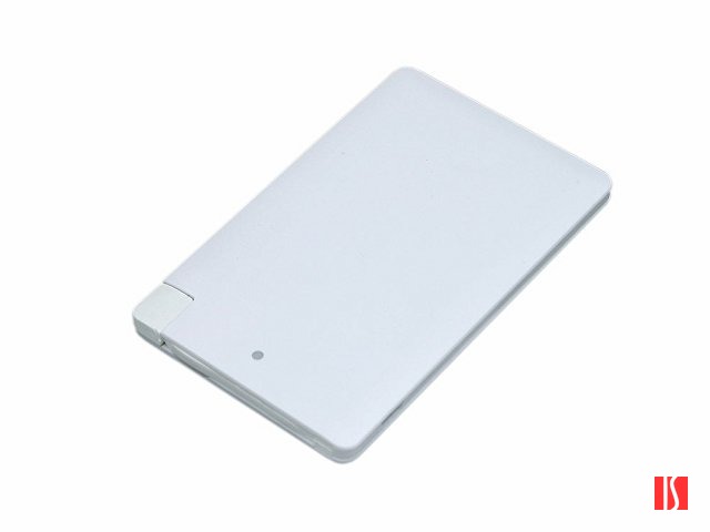 Универсальное зарядное устройство Credit _card1_power_bank  под нанесение логотипа  в виде кредитной карты, толщина всего 7,5 . 2500MAH. Белый