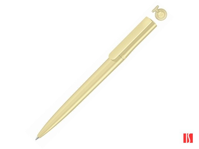 Ручка шариковая пластиковая "RECYCLED PET PEN switch", синий, 1 мм, бежевый