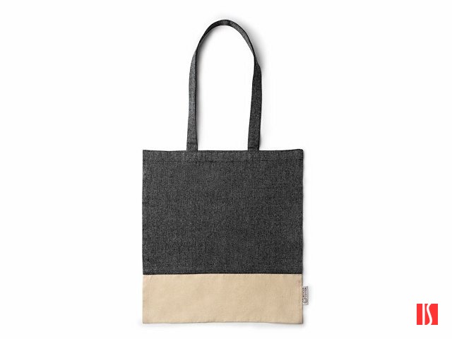 Сумка из переработанного хлопка PALMIRA, черный/натуральный