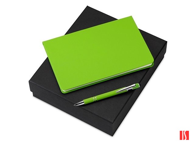 Подарочный набор «Wispy swan» с ручкой и блокнотом, зеленое яблоко