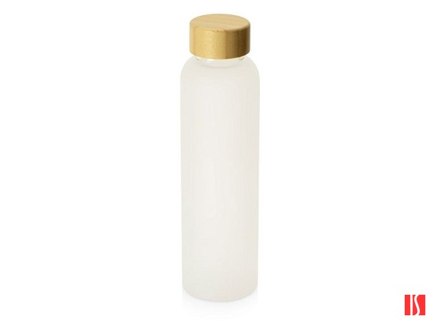 Стеклянная бутылка с бамбуковой крышкой «Foggy», 600мл, белый (Р)
