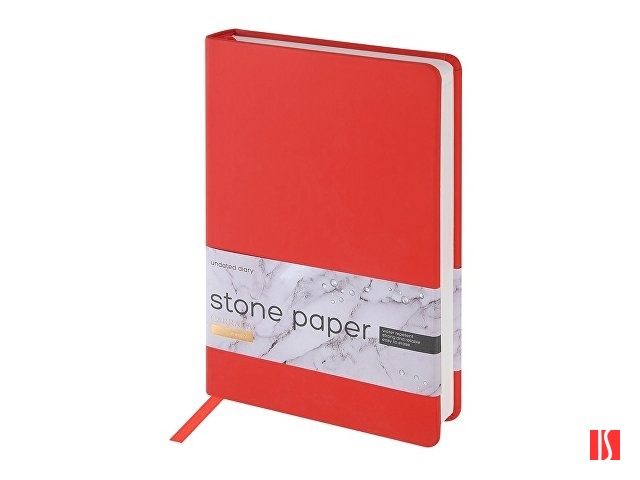 Ежедневник с каменной бумагой недатированный А5 "Carrara", красный