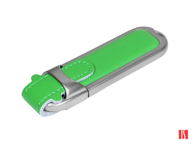 Флешка с массивным классическим корпусом, 8 Гб, зеленый/серебристый