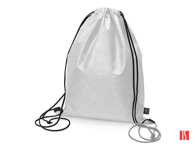 Рюкзак-мешок Reviver из нетканого переработанного материала RPET, белый