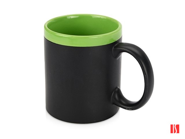 Кружка с покрытием для рисования мелом «Да Винчи», черный/зеленый