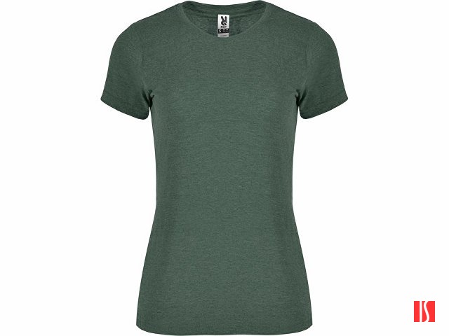 Футболка "Fox" женская, меланжевый бутылочно-зеленый