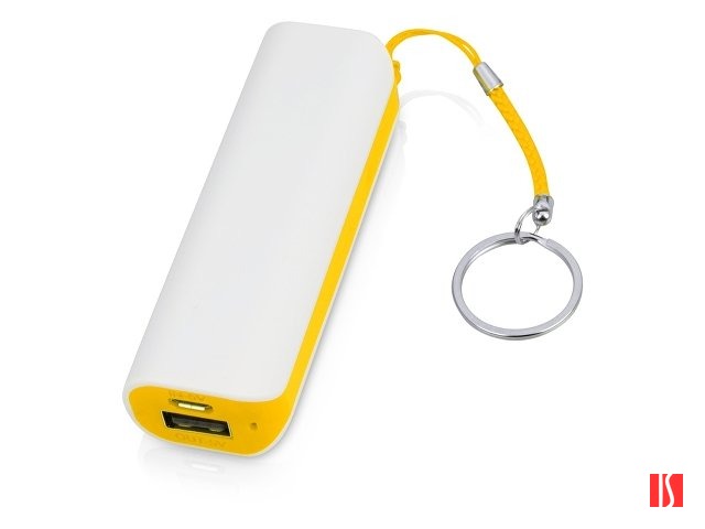 Портативное зарядное устройство (power bank) Basis, 2000 mAh, белый/желтый