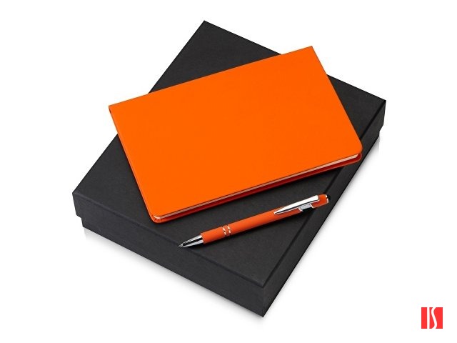 Подарочный набор «Wispy swan» с ручкой и блокнотом, оранжевый