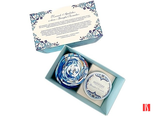 Набор: платок «Арабески» и свеча «Загадка Востока»