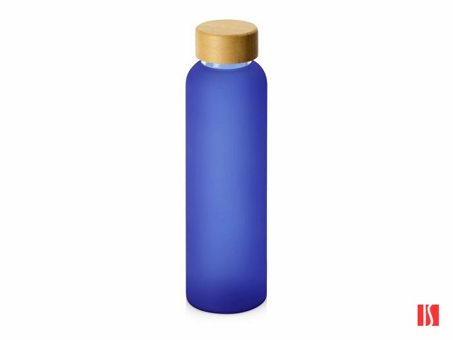 Стеклянная бутылка с бамбуковой крышкой «Foggy», 600мл, синий