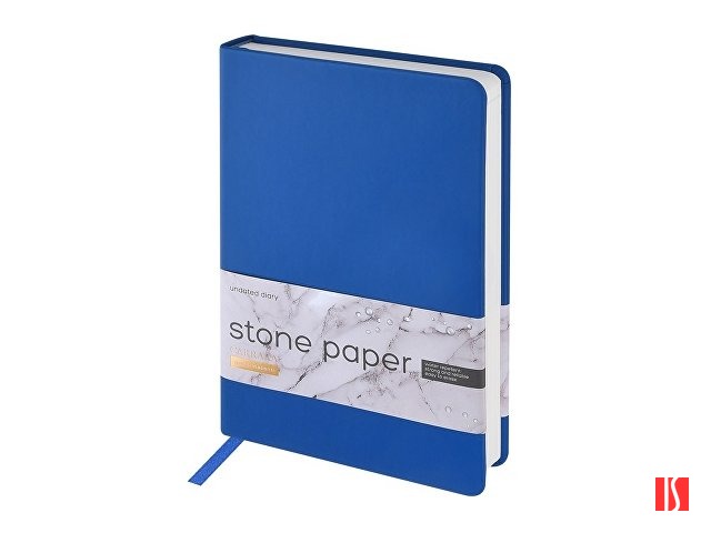 Ежедневник с каменной бумагой недатированный А5 "Carrara", синий