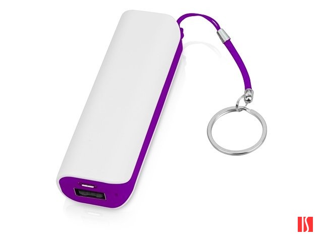 Портативное зарядное устройство (power bank) Basis, 2000 mAh, белый/фиолетовый