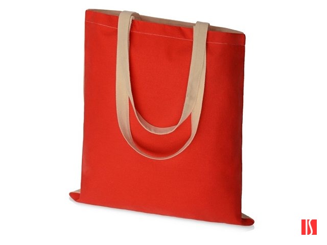 Купить Сумка для шопинга Twin двухцветная из хлопка, 180 г/м2, красный/натуральный Сумка для шопинга Twin двухцветная из хлопка, 180 г/м2, красный/натуральный