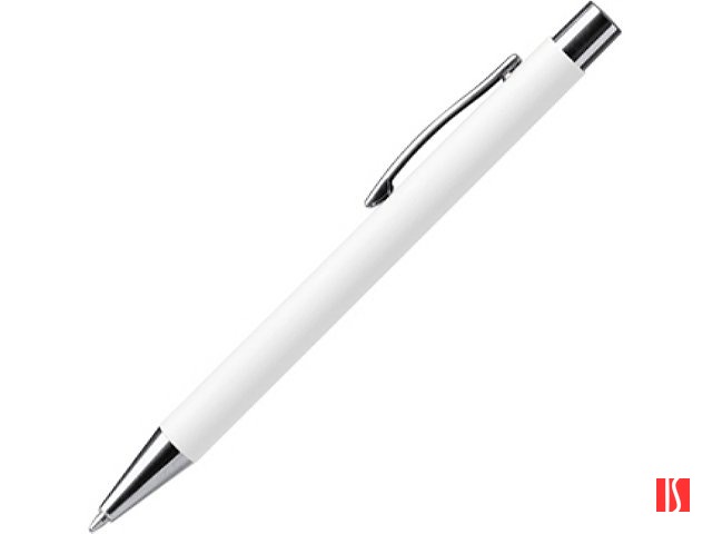 Ручка металлическая шариковая DOVER с покрытием софт-тач, белый