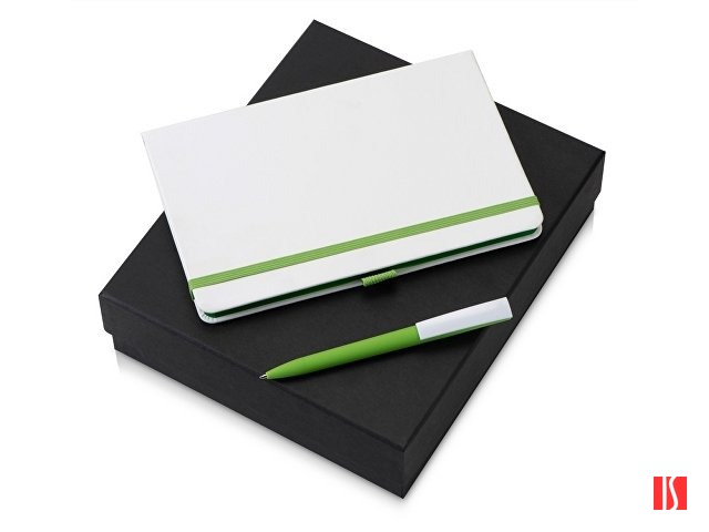 Подарочный набор «Jacque white» 2.0. с ручкой и блокнотом, зеленое яблоко