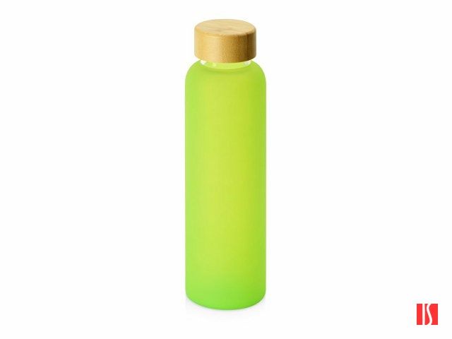 Стеклянная бутылка с бамбуковой крышкой «Foggy», 600мл, зеленое яблоко