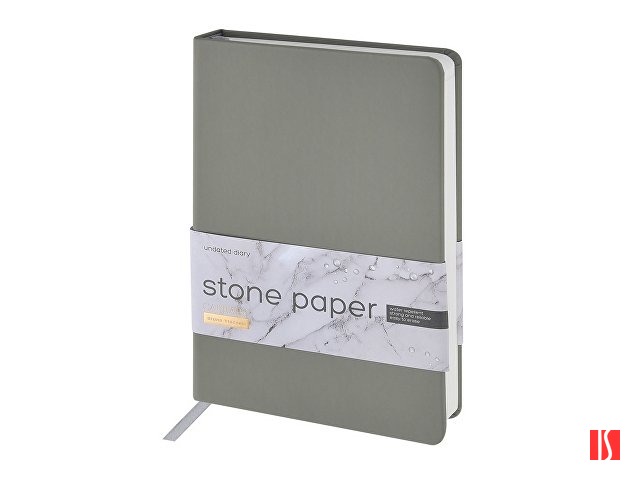 Ежедневник с каменной бумагой недатированный А5 "Carrara", серый