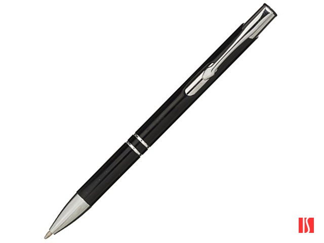 Алюминиевая шариковая кнопочная ручка Moneta, синие чернила, черный