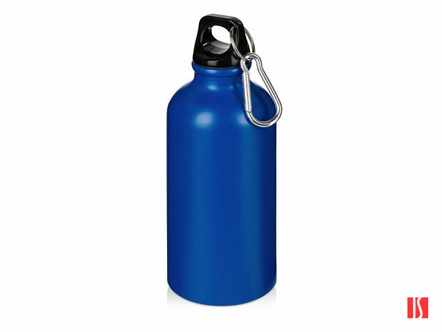 Матовая спортивная бутылка "Hip S" с карабином и объемом 400 мл, синий